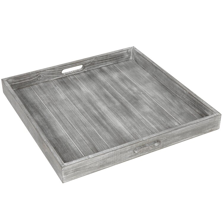 Gray wood on sale serving tray